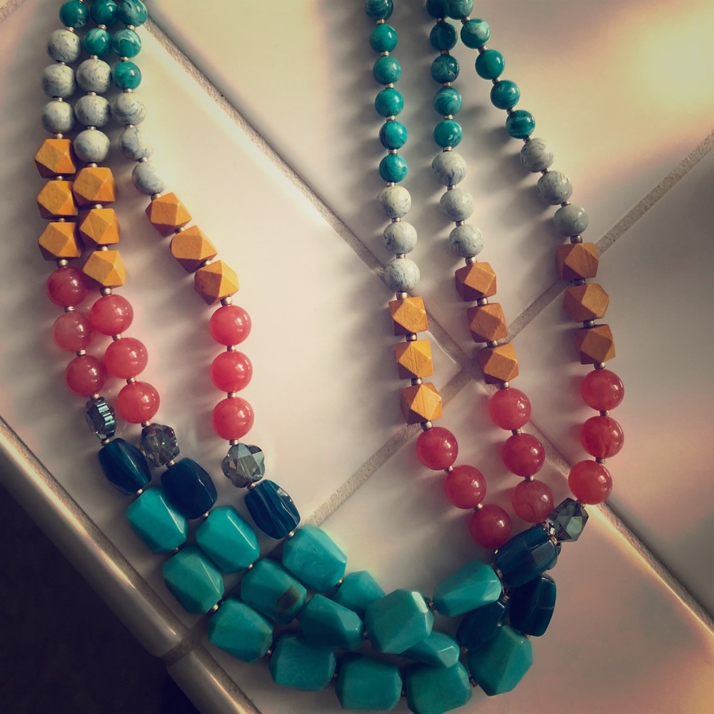 Three strand chunky necklace